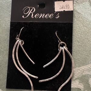 Silver Multi-Arc Drop Earrings